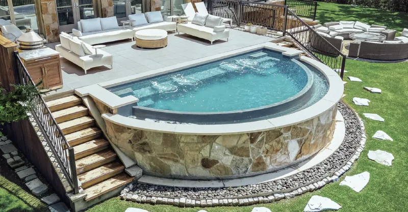 The Cosmopolitan Backyard Fiberglass Pool Design
