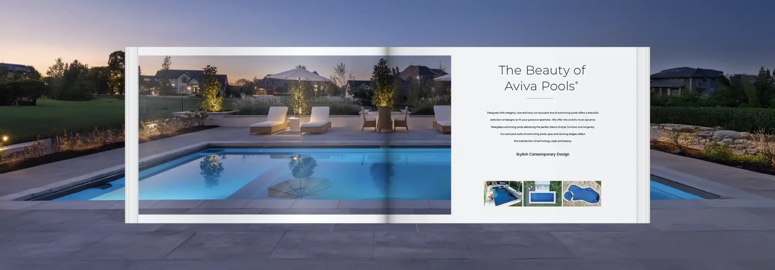 The Aviva Pools fiberglass pool brochure