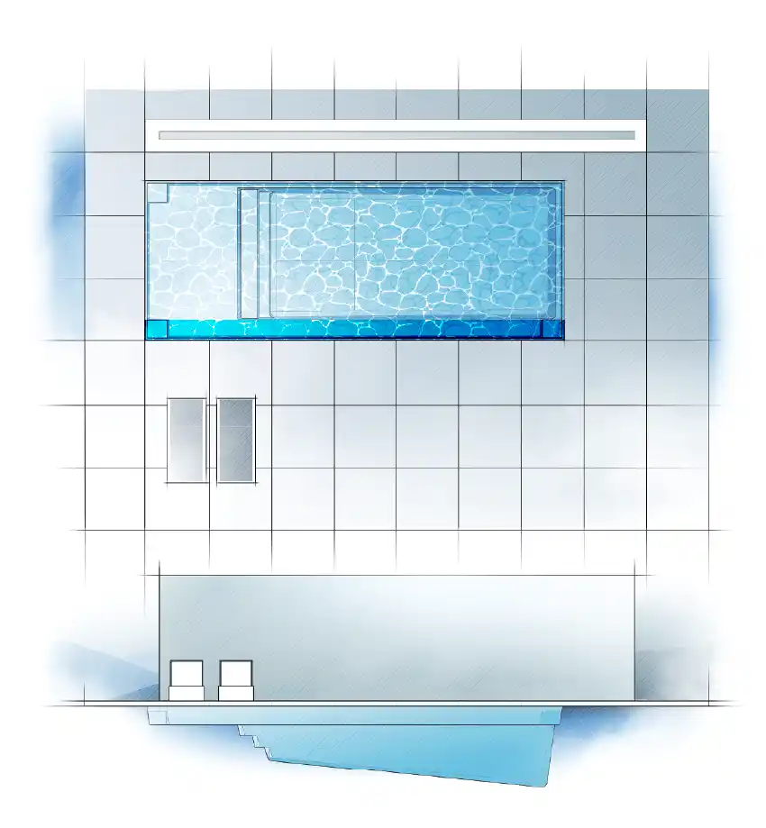 The Apex pool model by Aviva: Architectural drawing and key features