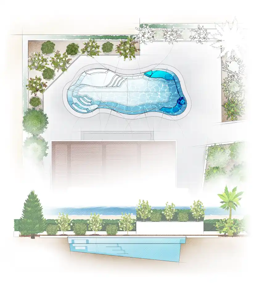 The Aria pool model by Aviva: Architectural drawing and key features