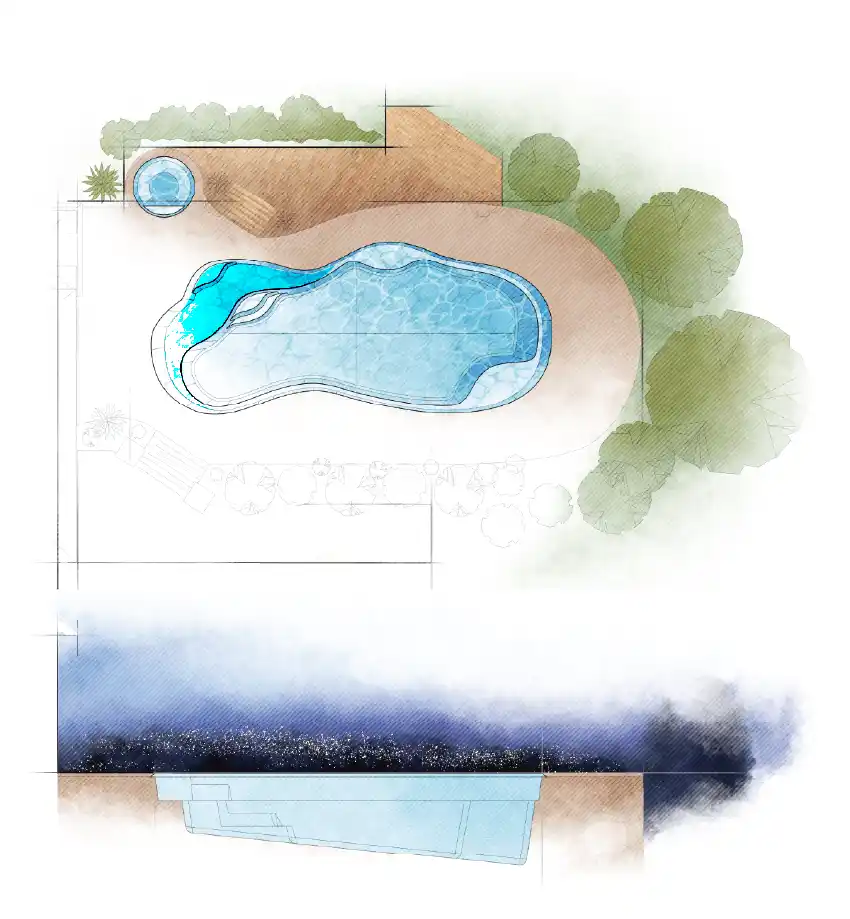 The Eden pool model by Aviva: Architectural drawing and key features