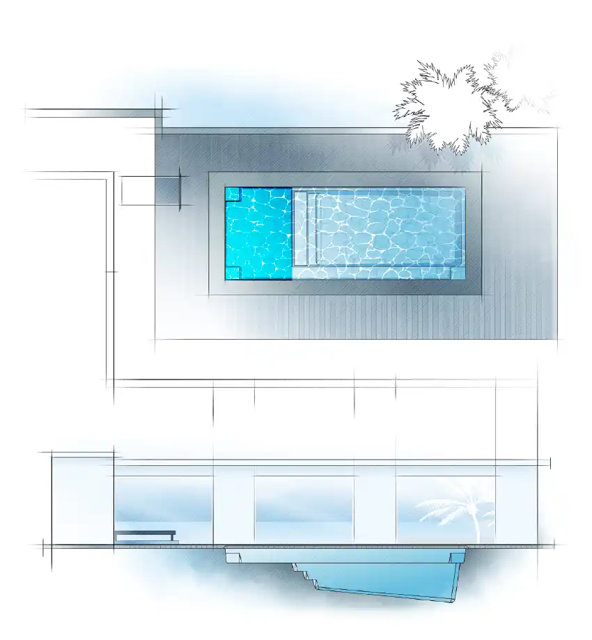 The Ovation pool model by Aviva: Architectural drawing and key features