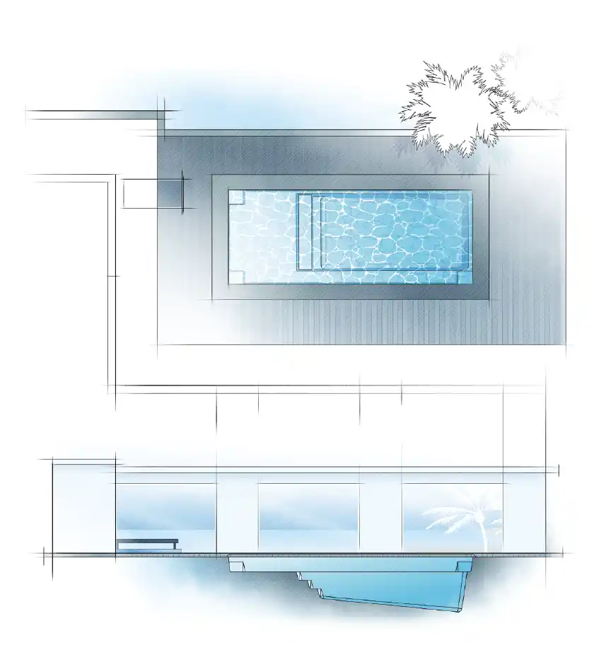 The Ovation pool model by Aviva: Architectural drawing and key features