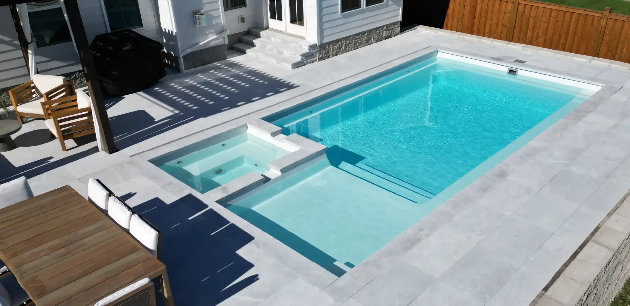 Key Features of the Intrigue backyard fiberglass pool