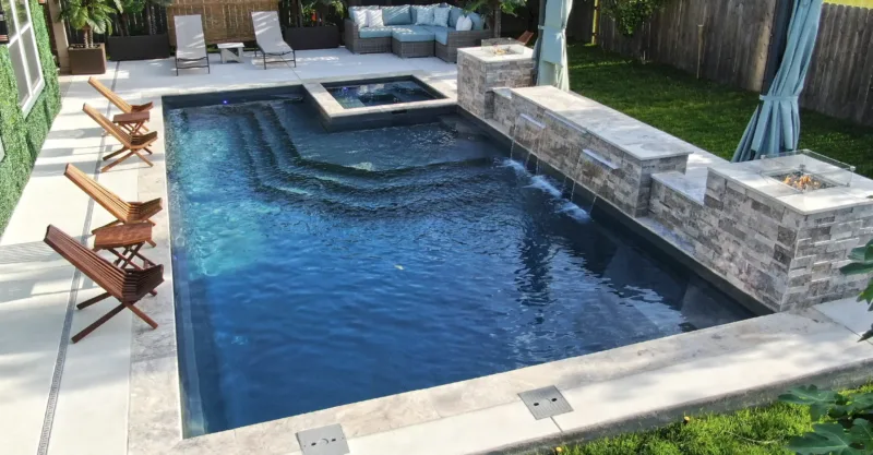 The Luxe Backyard Fiberglass Pool Design